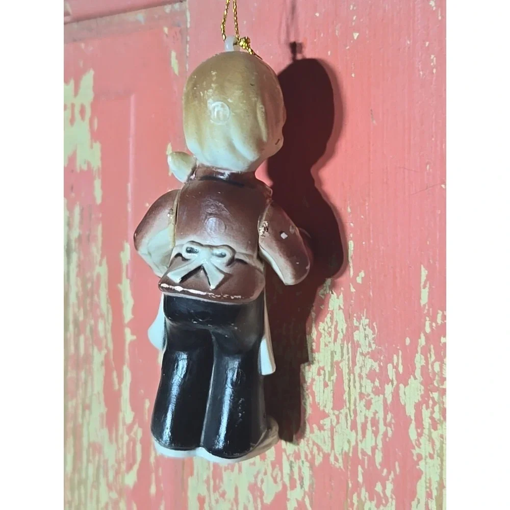 VINTAGE Goebel Hummel Style Christmas Ornament Boy Barber Scissors‎ Comb Apron